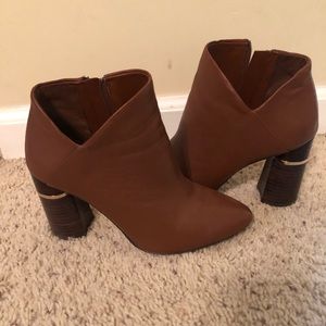 Brown heeled boots